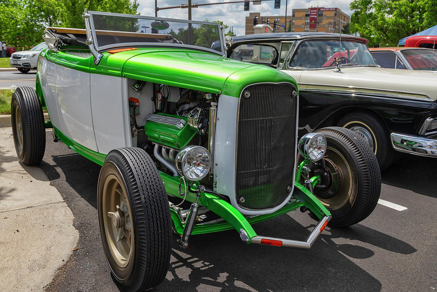 Green And White Roadster Photograph by Lorraine Baum