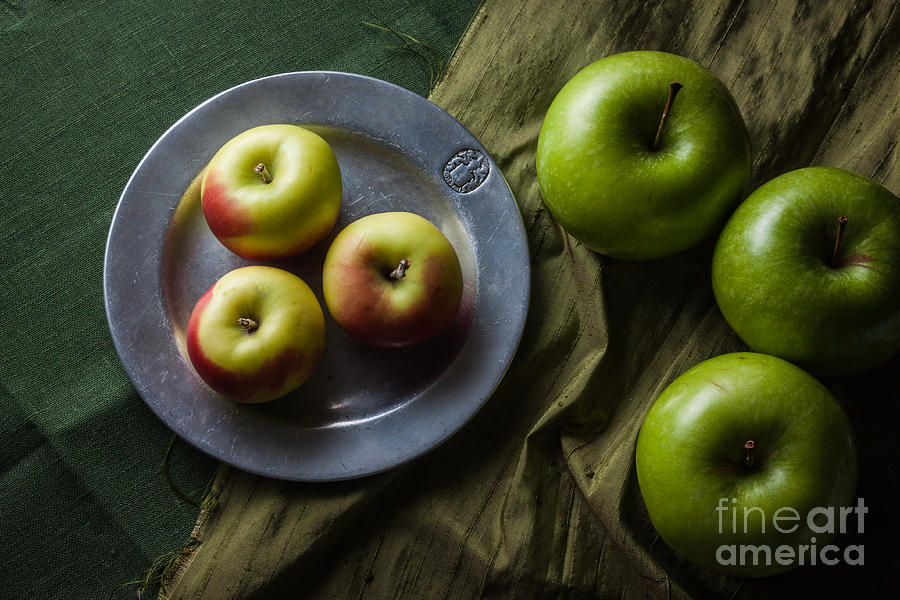 Apple Photograph - Green and Yellow Apples by Ana V Ramirez
