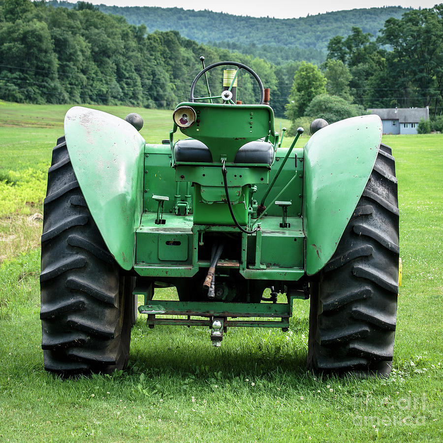 Green and Yellow Vintage Tractor Photograph by Edward Fielding