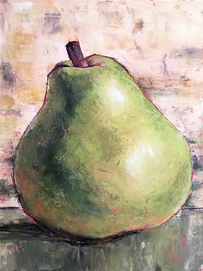 Green Anjou Pear Painting by Pam Talley