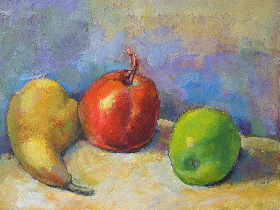 Still Life Painting - Green Apple. by Johannes Strieder