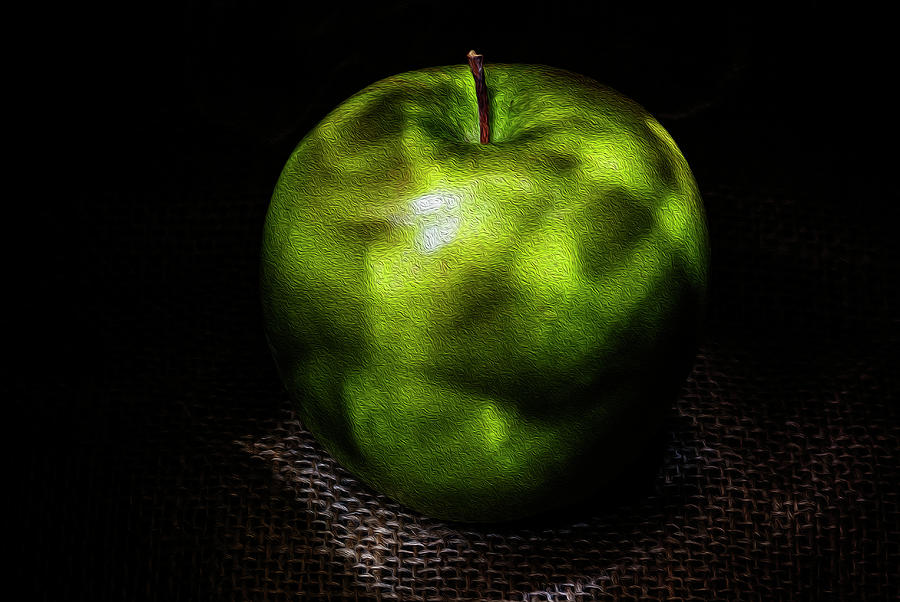 Green apple digital painting Photograph by Vishwanath Bhat