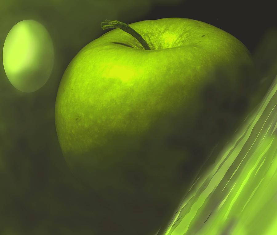 Green Apple Drama Photograph by Ian  MacDonald