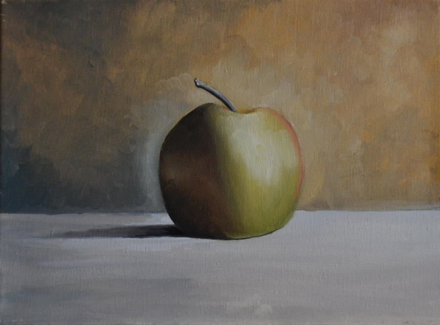 Green Apple Painting by Martin Schmidt