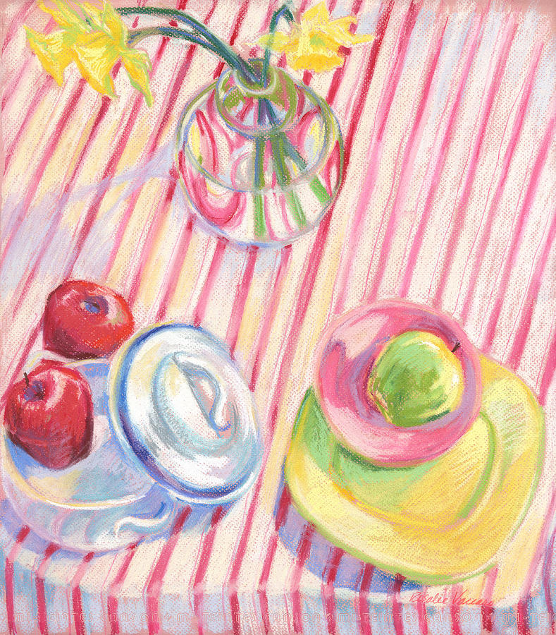 Apple Painting - Green Apples and Daffodils by Rosalie Vaccaro
