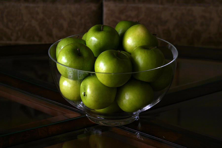 Still Life Photograph - Green Apples by Mike Ledray