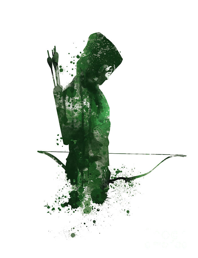 Green Arrow Mixed Media - Green Arrow by Monn Print