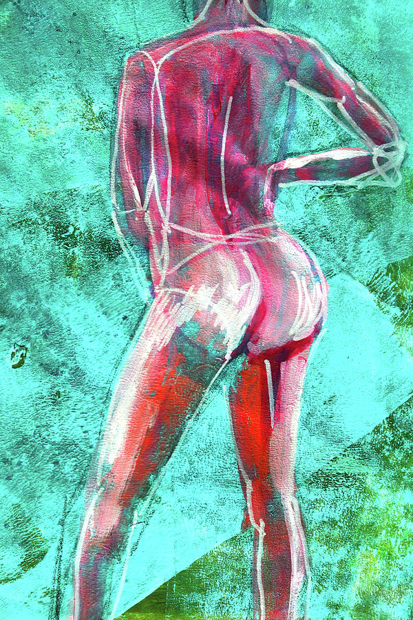 Green Back Figure No. 4 Painting by Nancy Merkle