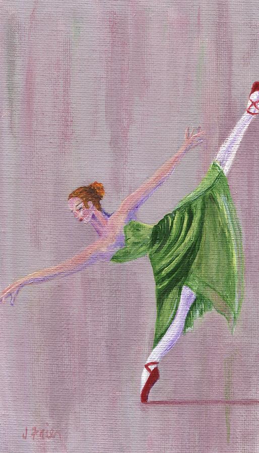 Green Ballerina Painting by Jamie Frier