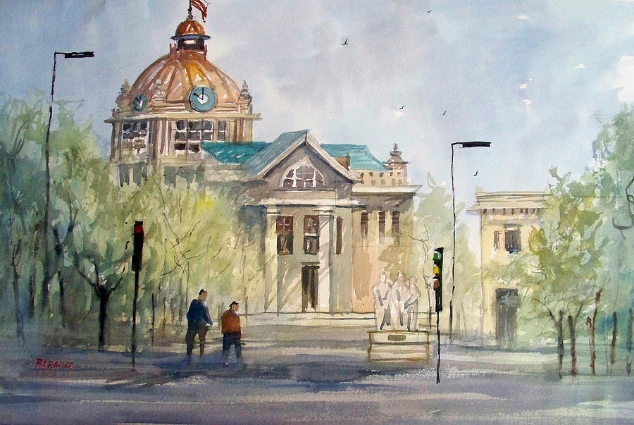 Impressionism Painting - Green Bay Courthouse by Ryan Radke