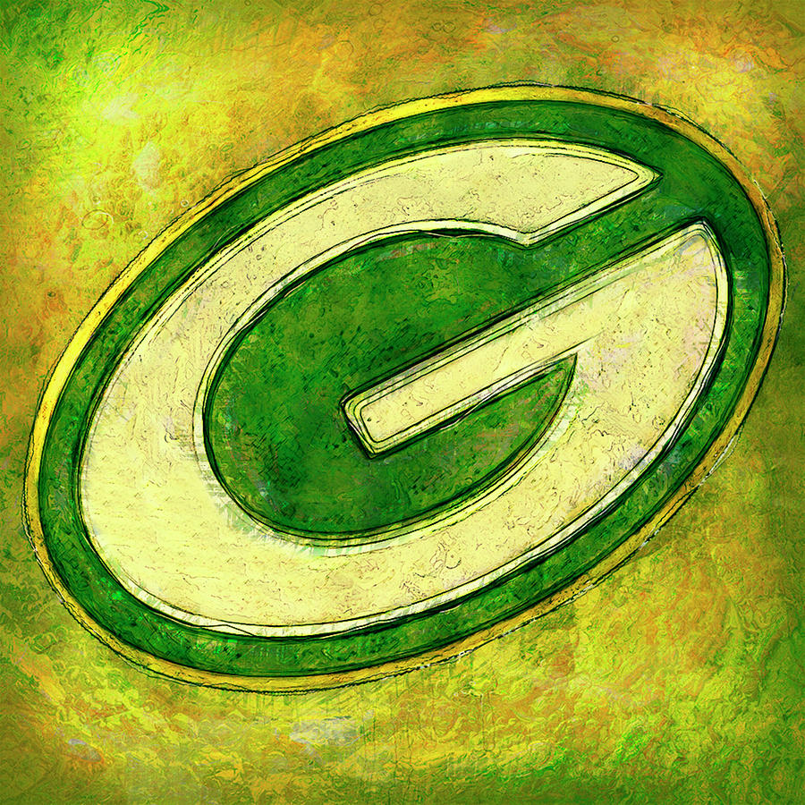 Green Bay Packers Logo Painting by Jack Zulli - Pixels