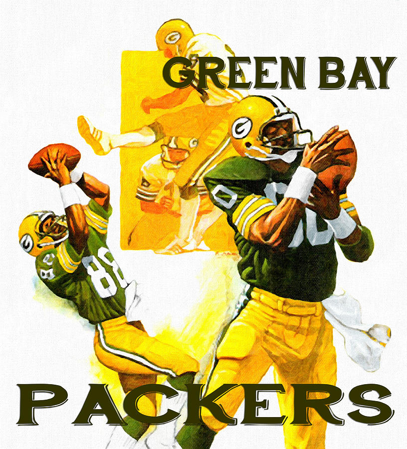 Green Bay Packers Receivers Poster Painting by Big 88 Artworks - Pixels