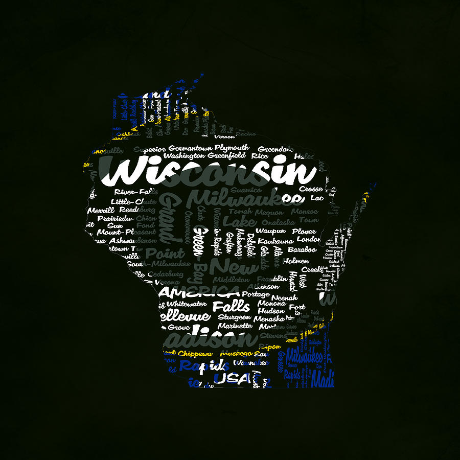Green Bay Packers Typographic Word Art Digital Art by Brian Reaves