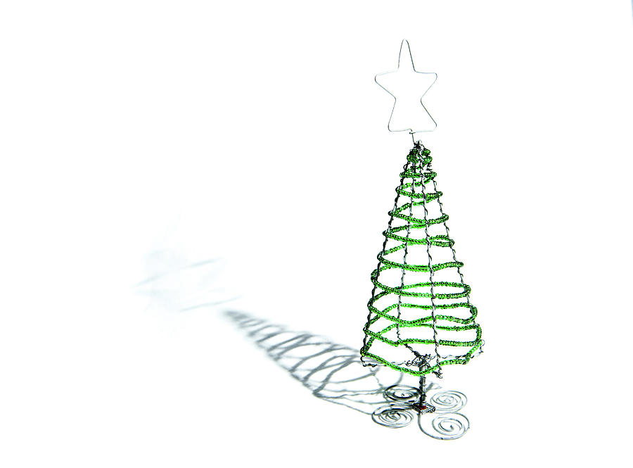 Green Bead Christmas Tree ii Photograph by Helen Jackson