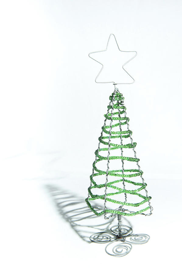 Green Bead Christmas Tree Photograph by Helen Jackson