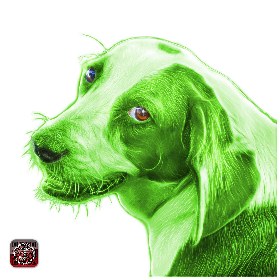 Green Beagle dog Art- 6896 -WB Painting by James Ahn