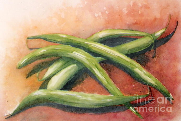 Green Beans Painting by Sandra Neumann Wilderman