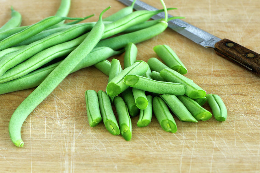 Green Beans Sliced With a Knife by Sharon Talson Green Beans Sliced With a Knife by Sharon Talson
