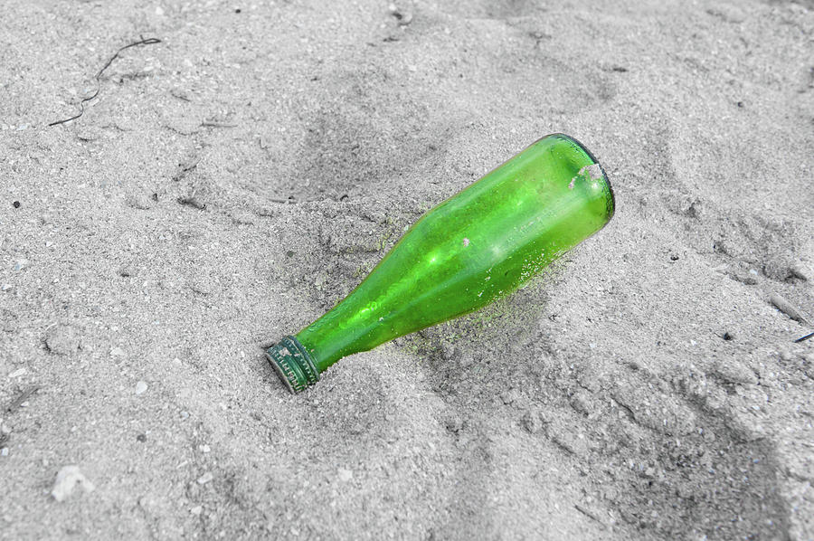 Green Beer Bottle Photograph by Helen Jackson
