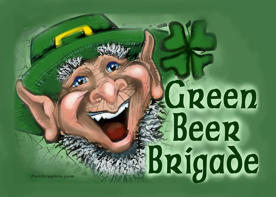 Green Beer Brigade Greeting Card by Kevin Middleton