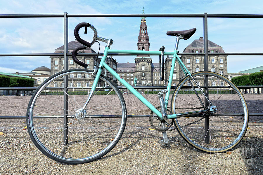 Green Bicycle At Christiansborg Palace Photograph