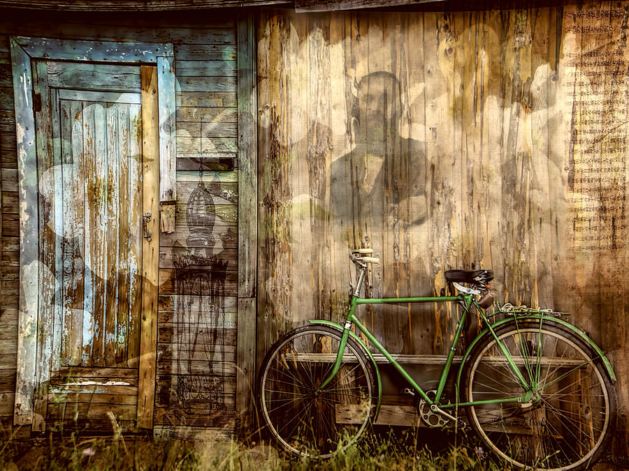 Green Bike Crooked Door Photograph by Bellesouth Studio