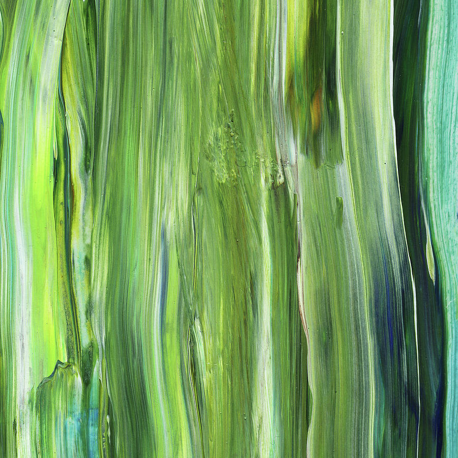 Green Blue Organic Abstract Art For Interior Decor IV Painting by Irina Sztukowski