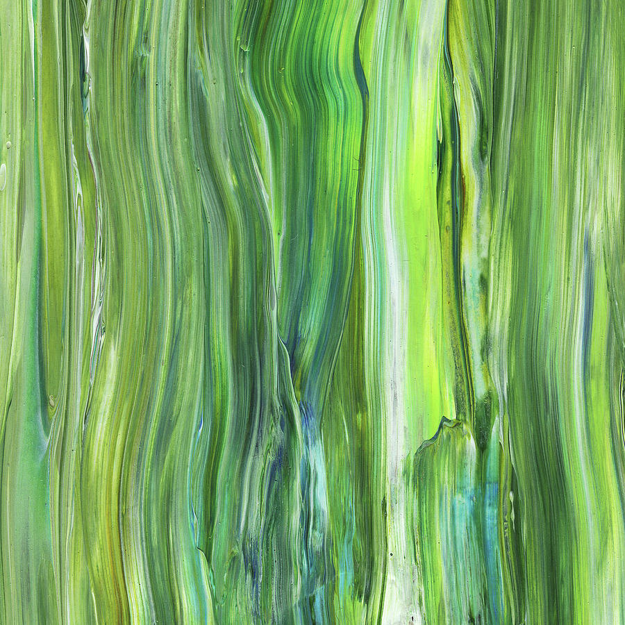 Green Blue Organic Abstract Art For Interior Decor V Painting by Irina Sztukowski