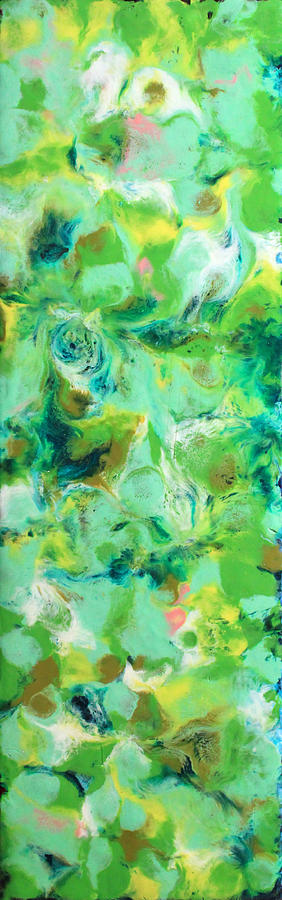 Green  Blue  White  Encaustic Painting by Carl Deaville