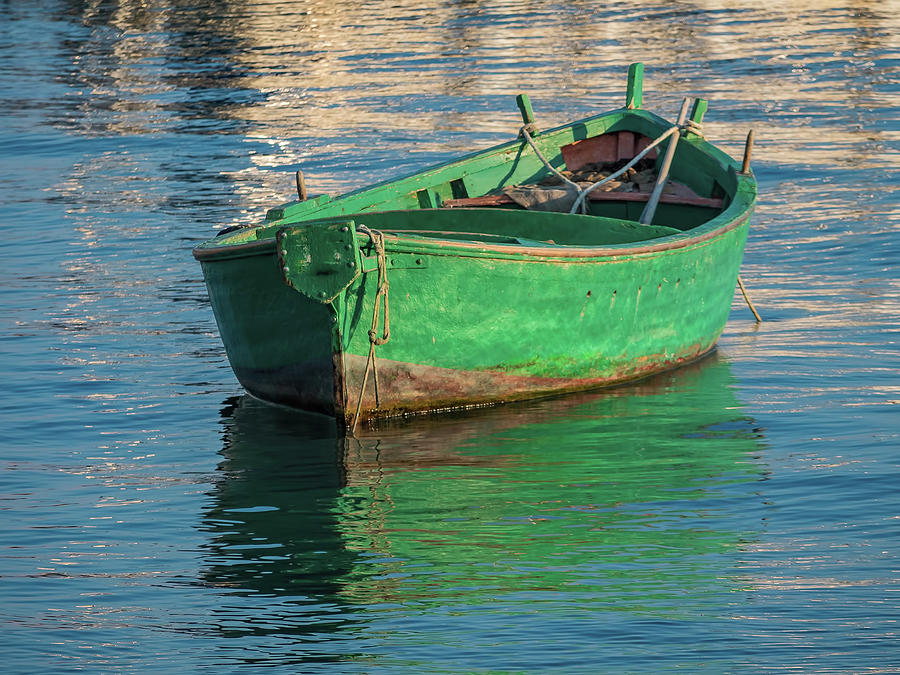 Green Boat Photograph by Robin Zygelman