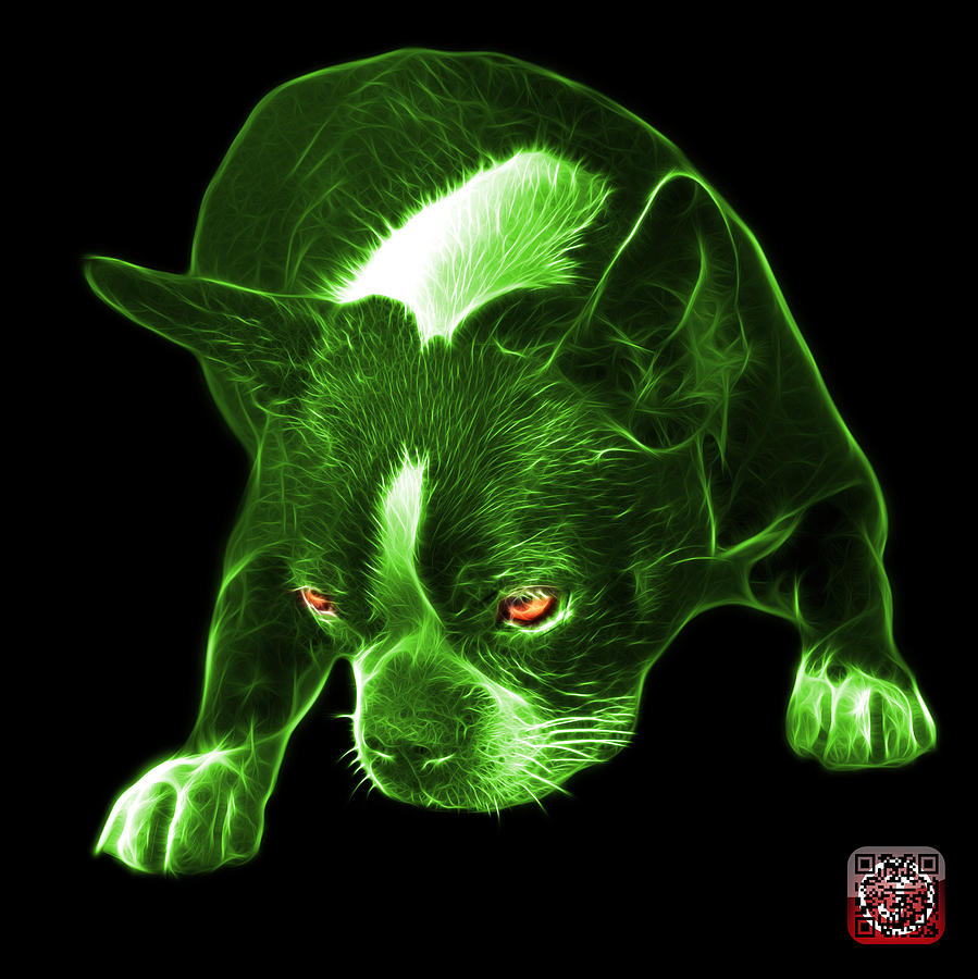 Green Boston Terrier Art - 8384 - BB Mixed Media by James Ahn