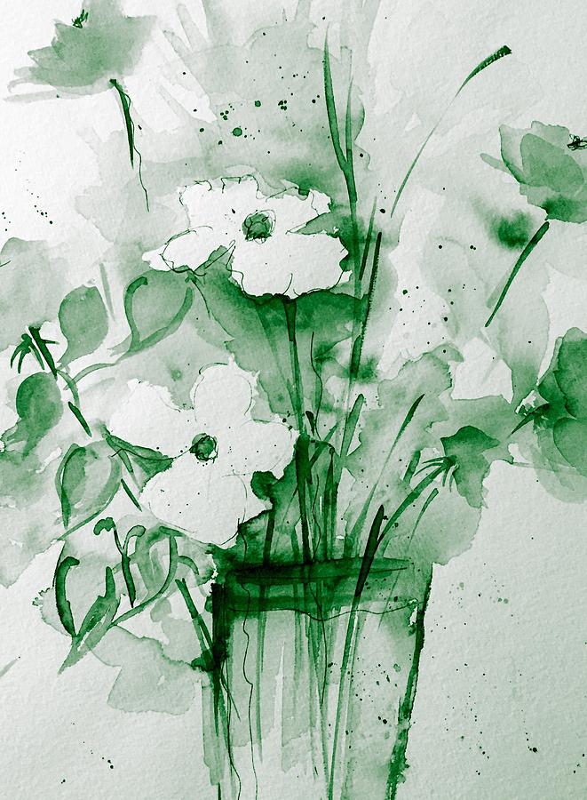 green Bouquet Mixed Media by Britta Zehm