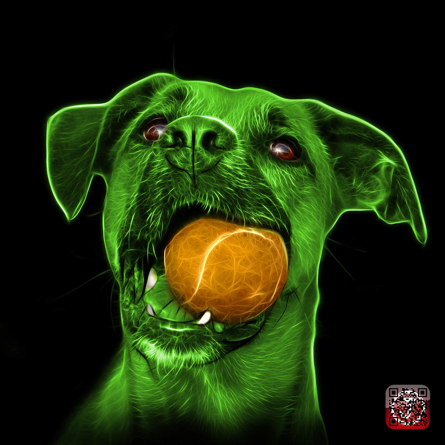 Green Boxer Mix Dog Art - 8173 - BB Digital Art by James Ahn