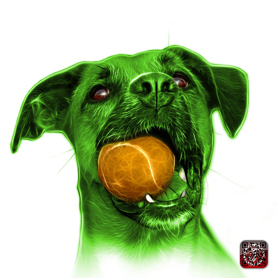Green Boxer Mix Dog Art - 8173 - WB Mixed Media by James Ahn