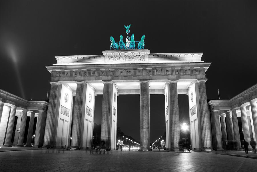 Green Brandenburg gate popped Digital Art by Nathan Wright