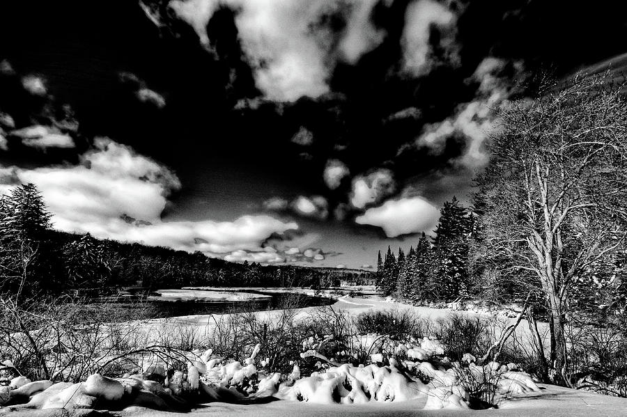Landscape Photograph - Green Bridge Snowscape by David Patterson