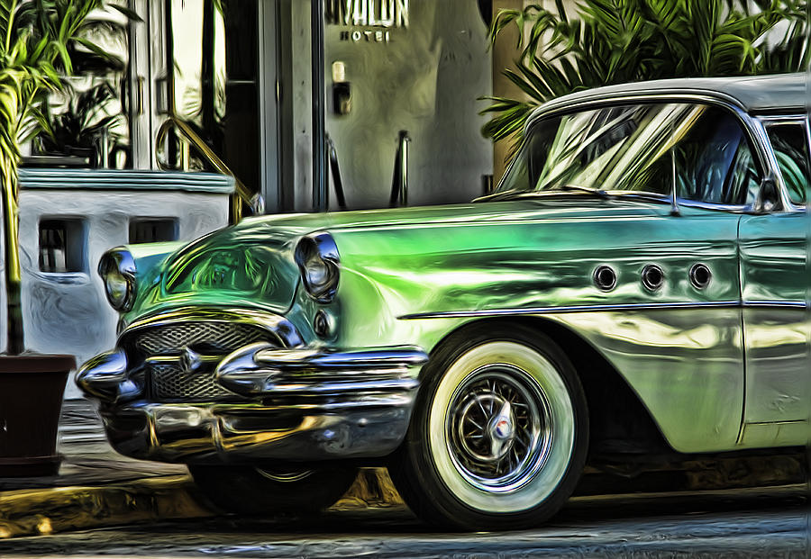Green Buick Photograph by Lou  Novick