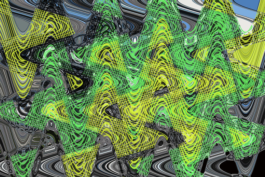 Green Building Wave Abstract Digital Art by Tom Janca