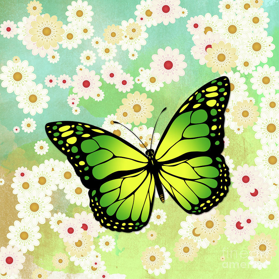 Green butterfly Digital Art by Gaspar Avila