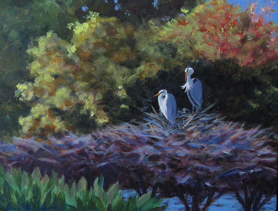 Green Cay Family Painting by Anne Marie Brown