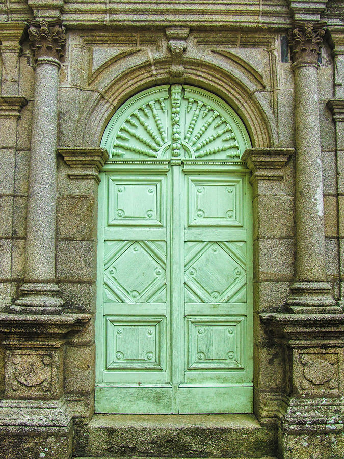 Green Church Door i Photograph by Helen Jackson