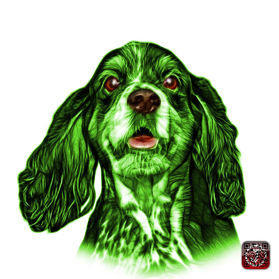 Green Cocker Spaniel Pop Art - 8249 - WB Mixed Media by James Ahn