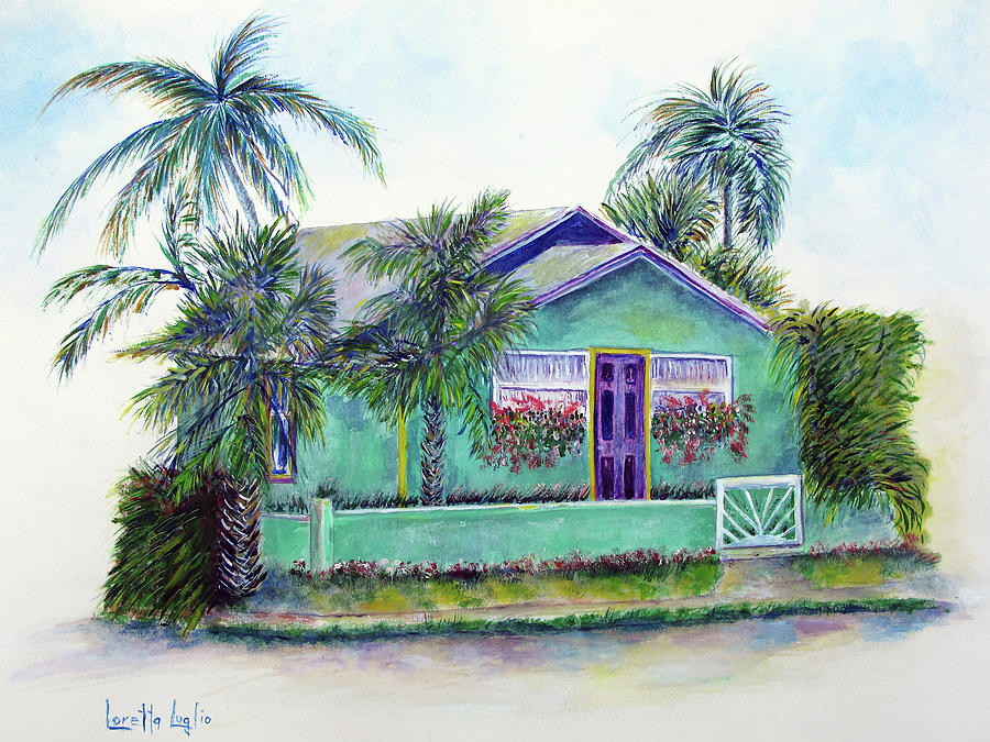 Green Cottage Painting by Loretta Luglio