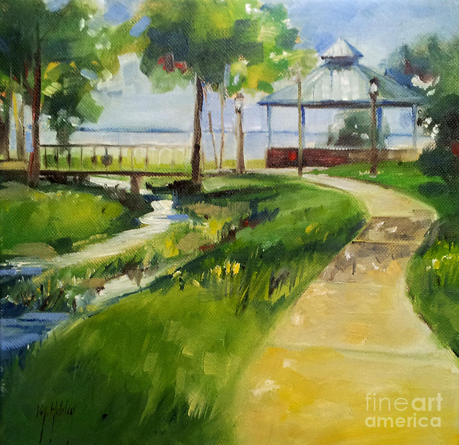 Green Cove Springs Park Painting by Mary Hubley