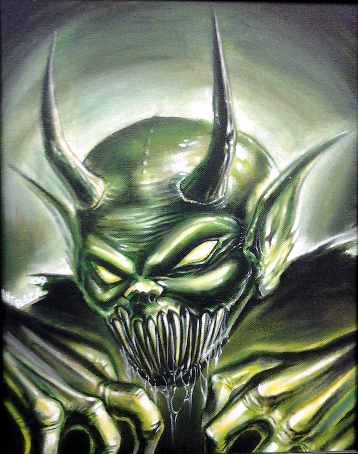 Green Demon Painting by Anthony Plaza | Pixels