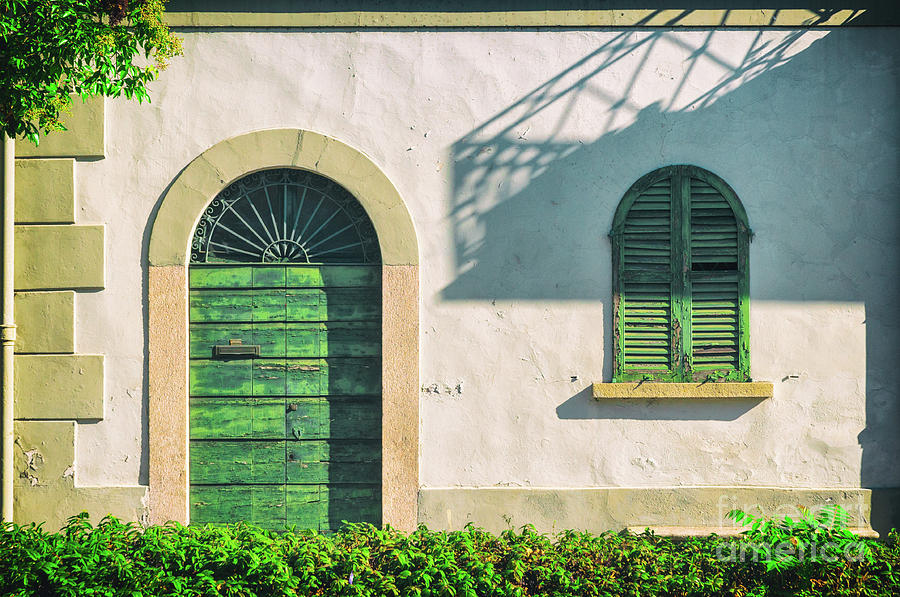 Green door and window Photograph by Silvia Ganora