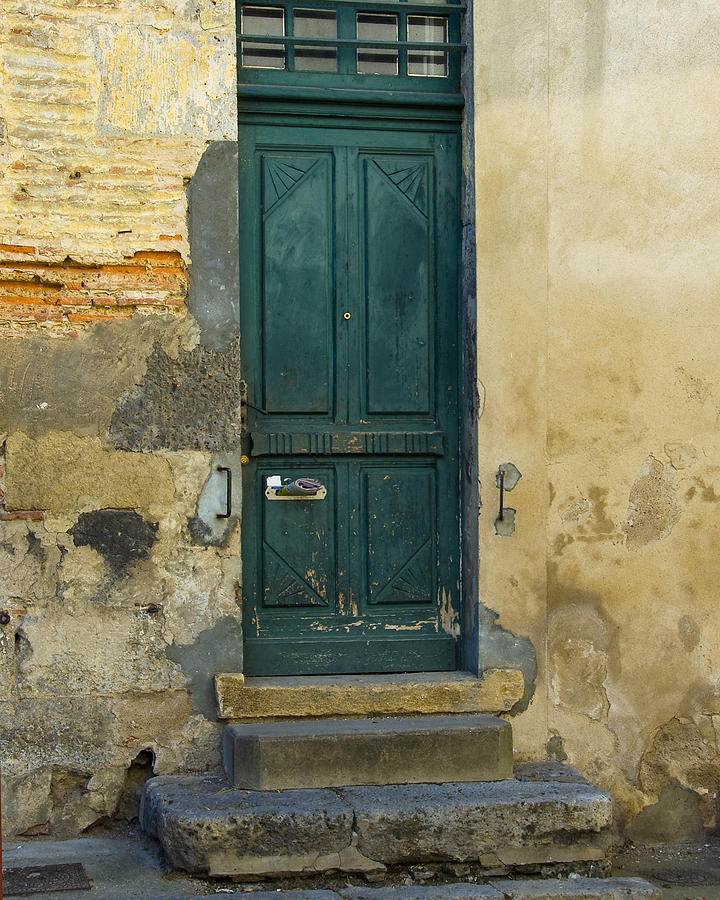 Green Door in France Photograph by Marion McCristall