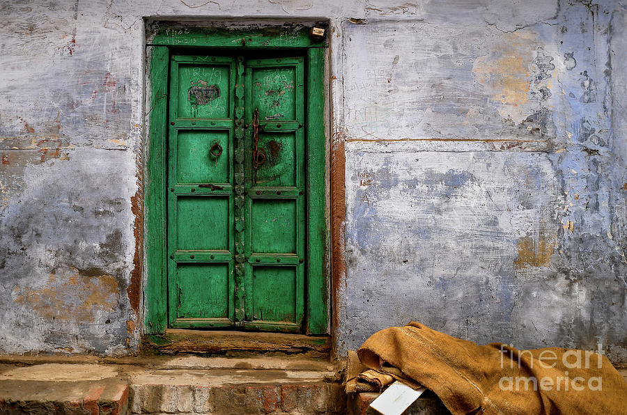 Doors of India - Green Door Photograph by M G Whittingham