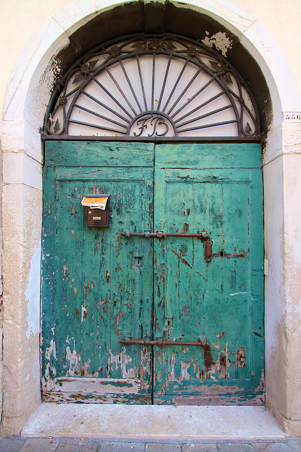 Green Door with mail Photograph by David Beebe