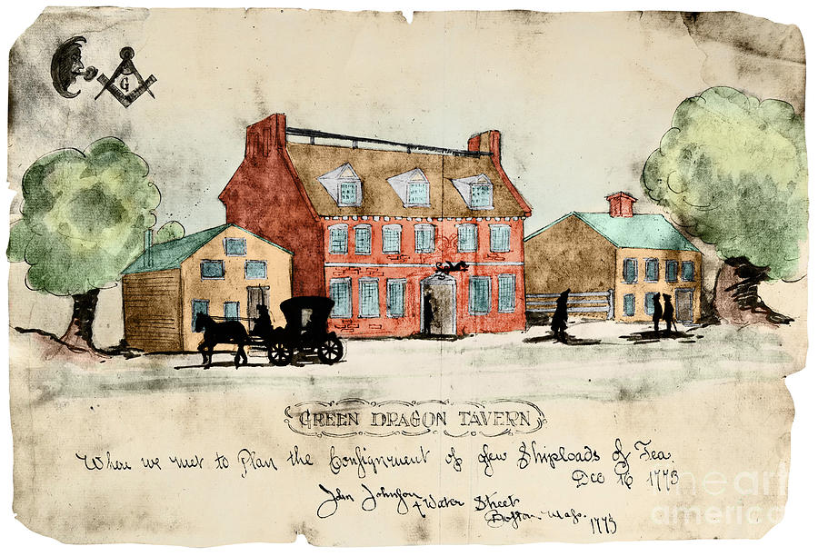 Boston Drawing - Green Dragon Tavern 1773 by John Johnston